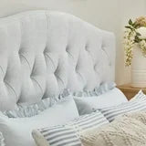 Diamond Tufted Complete Bed - Light Gray