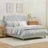 Diamond Tufted Complete Bed - Light Gray