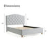 Diamond Tufted Complete Bed - Light Gray