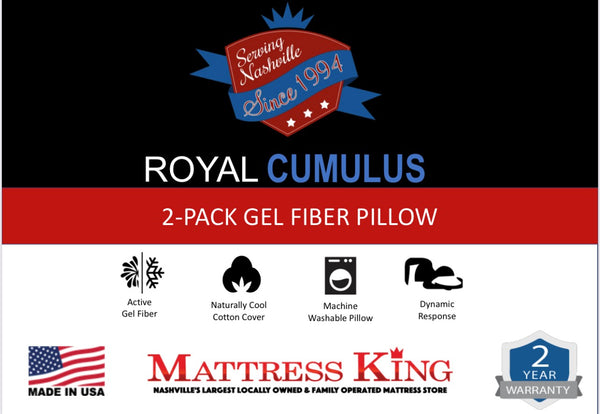 Royal Sleep by Mattress King-Cumulus 2-Pack Gel Fiber Pillows
